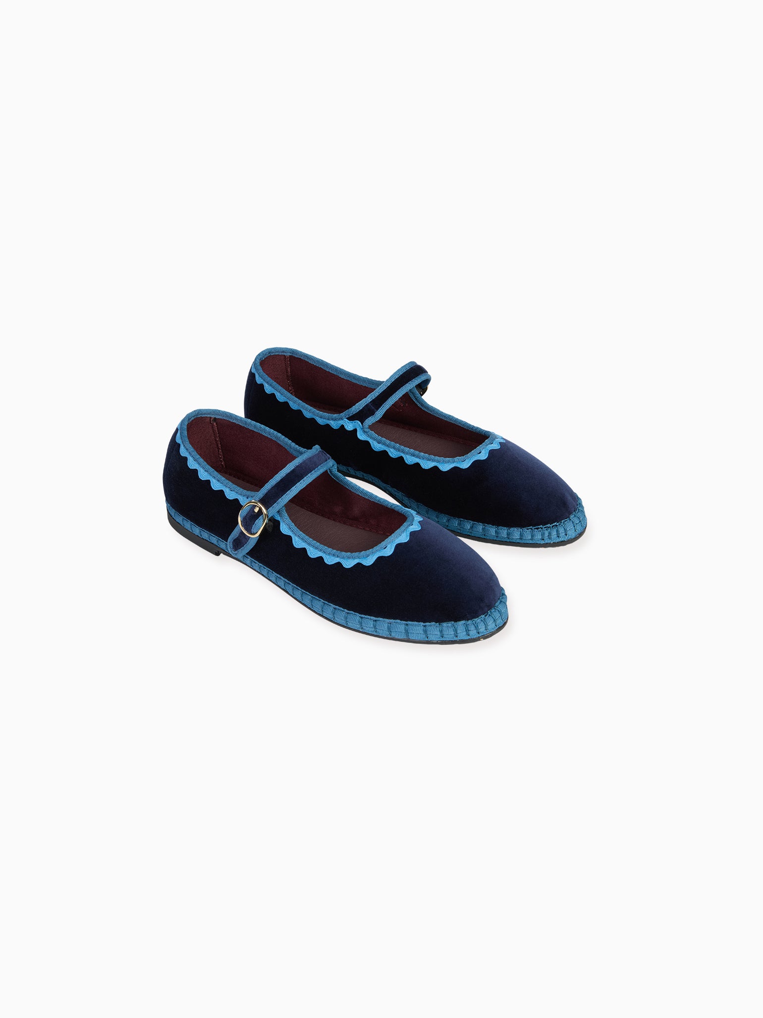 Flabelus x La Coqueta Woman Light Blue Velvet Mary Jane Shoes
