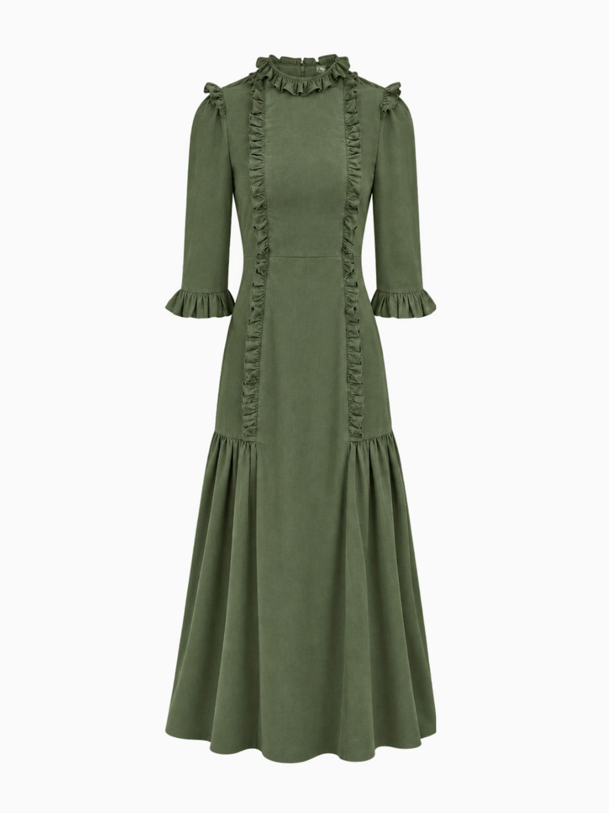 Olive Green Violeta Womens Long Dress