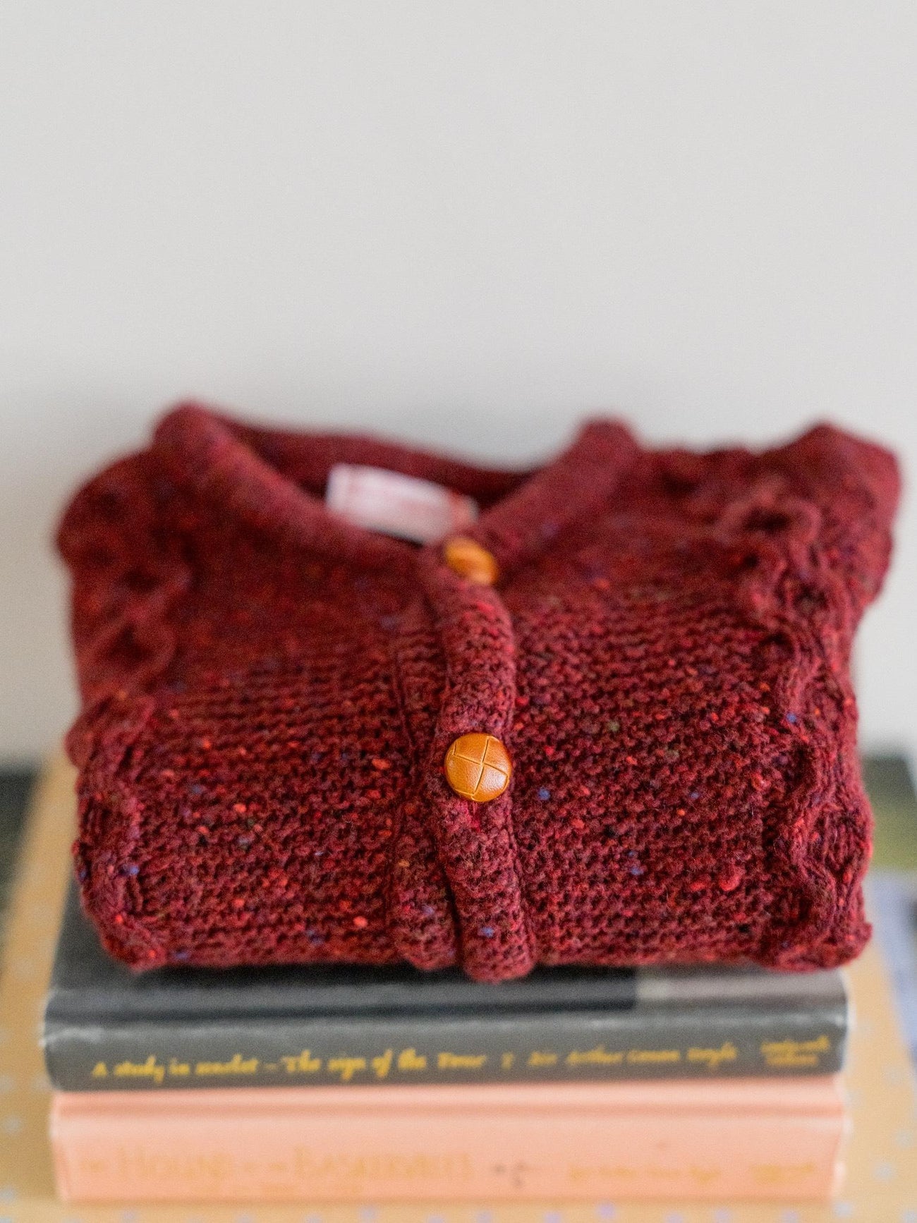 Burgundy Zas Merino Baby Cardigan