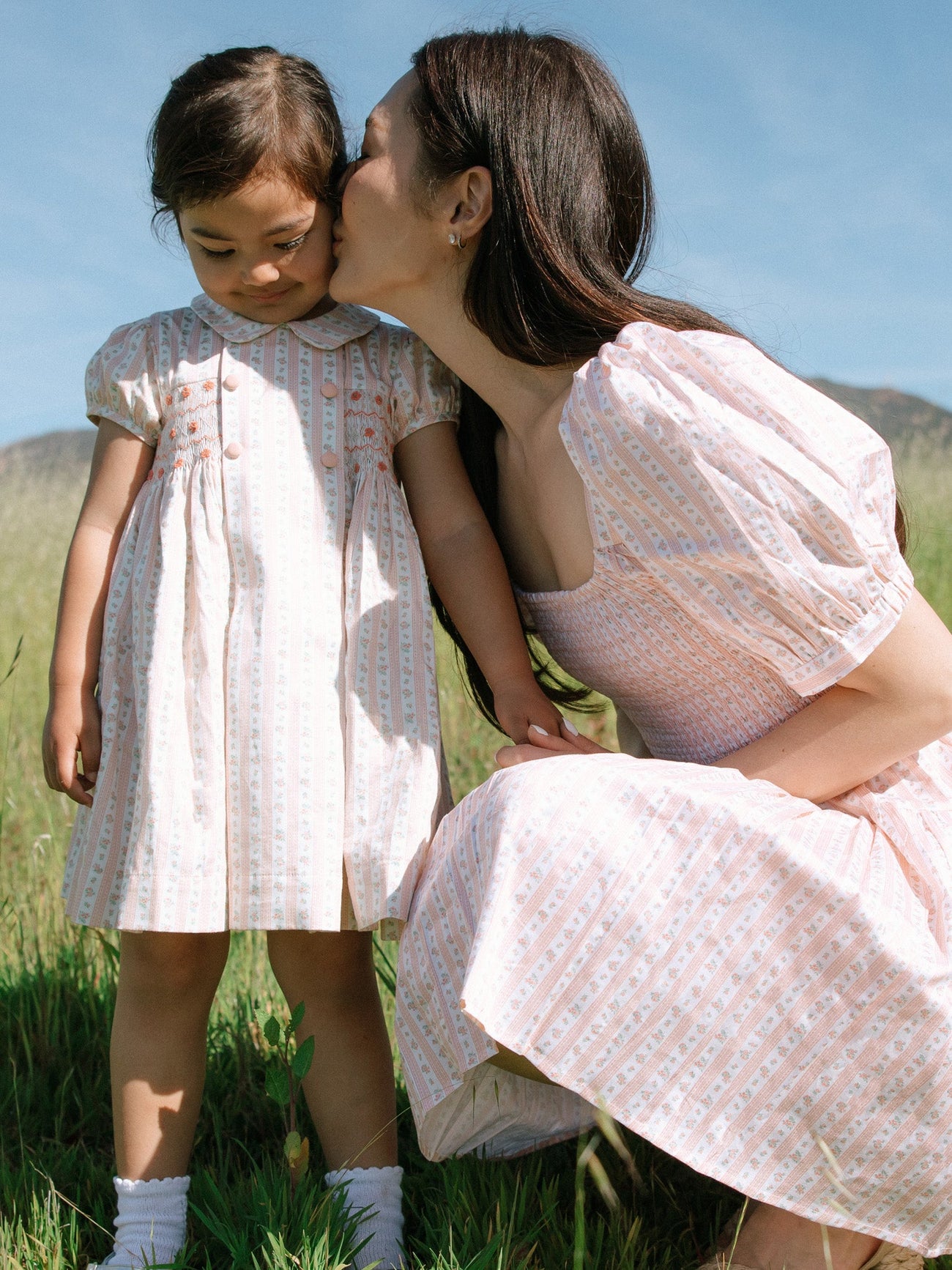 Pink Floral Stripe Sevilla Woman Knee Length Dress