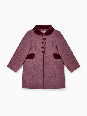 Burgundy Anisa Girl Wool Coat