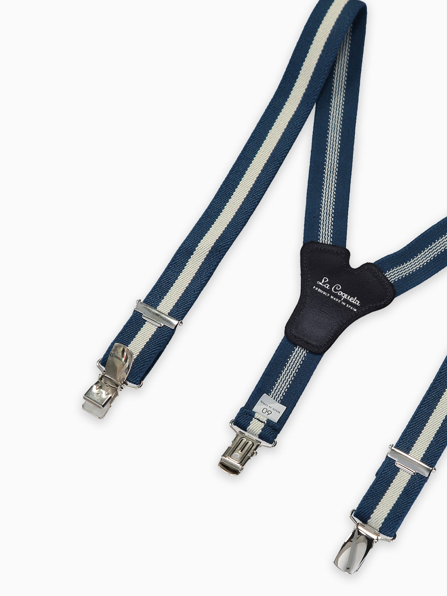 White/Navy Striped Boy Braces