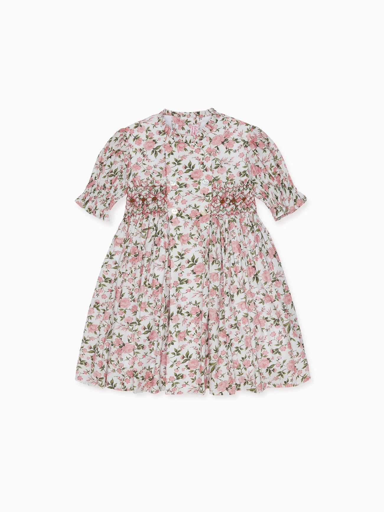 Pink Floral Carla Girl Smock Dress