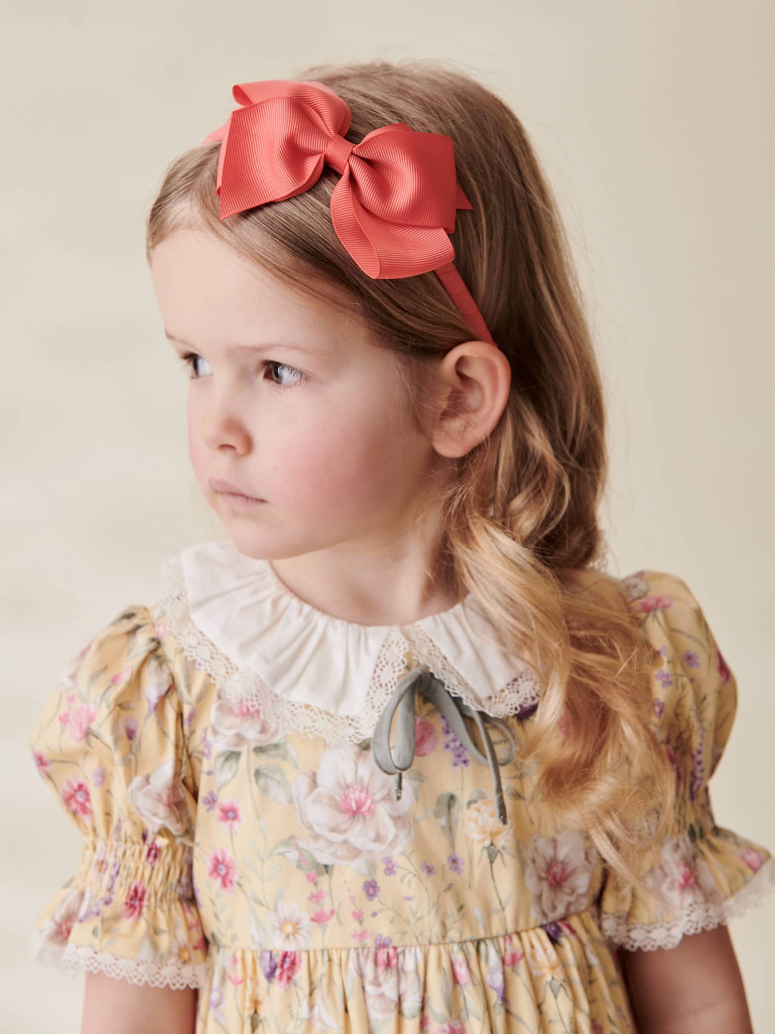 Coral Big Bow Girl Clip