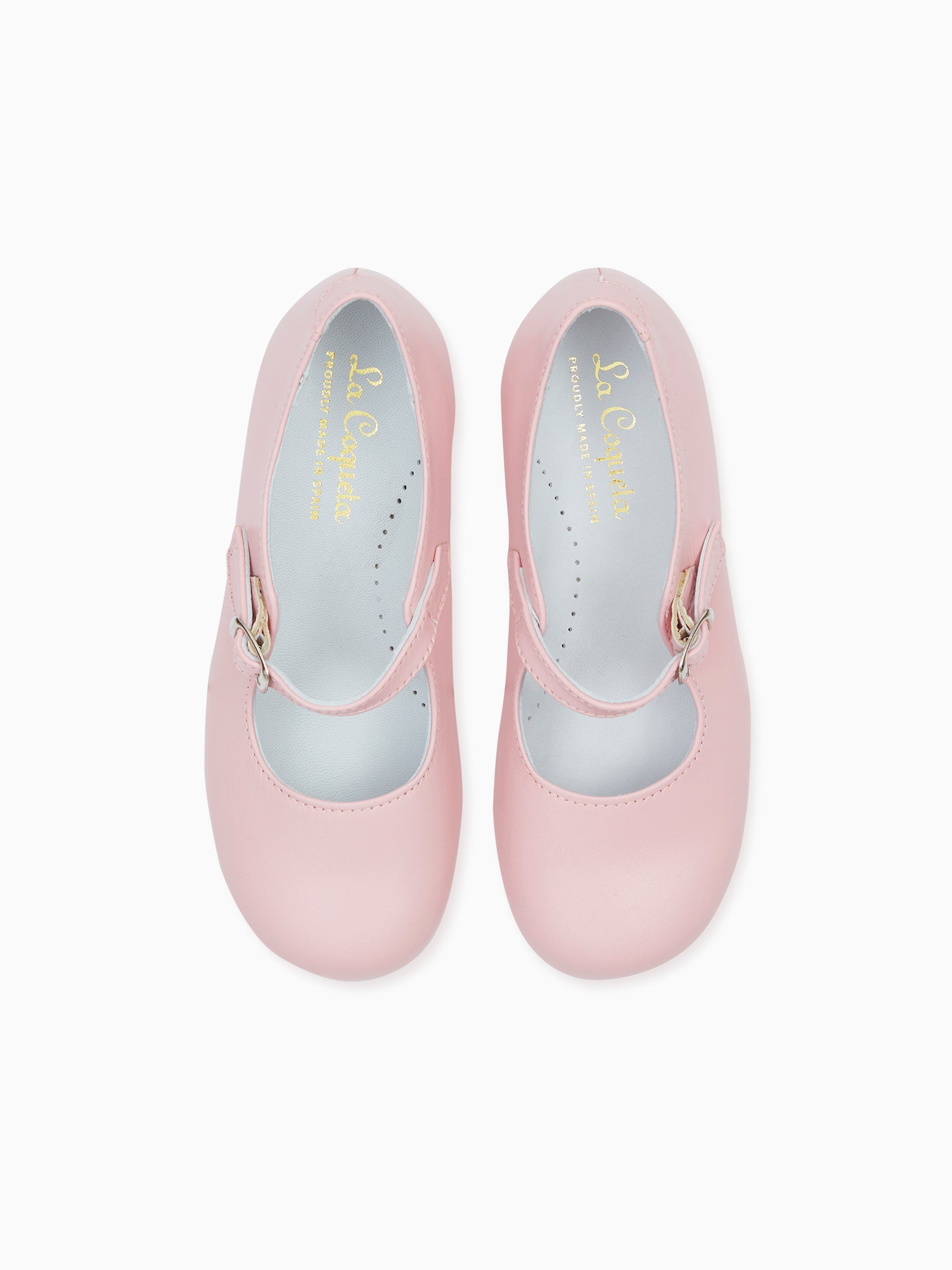 Light Pink Leather Girl Mary Jane Shoes La Coqueta Kids UK