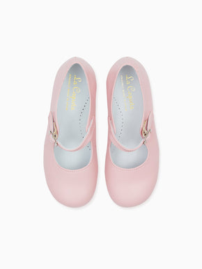 Light Pink Leather Girl Mary Jane Shoes