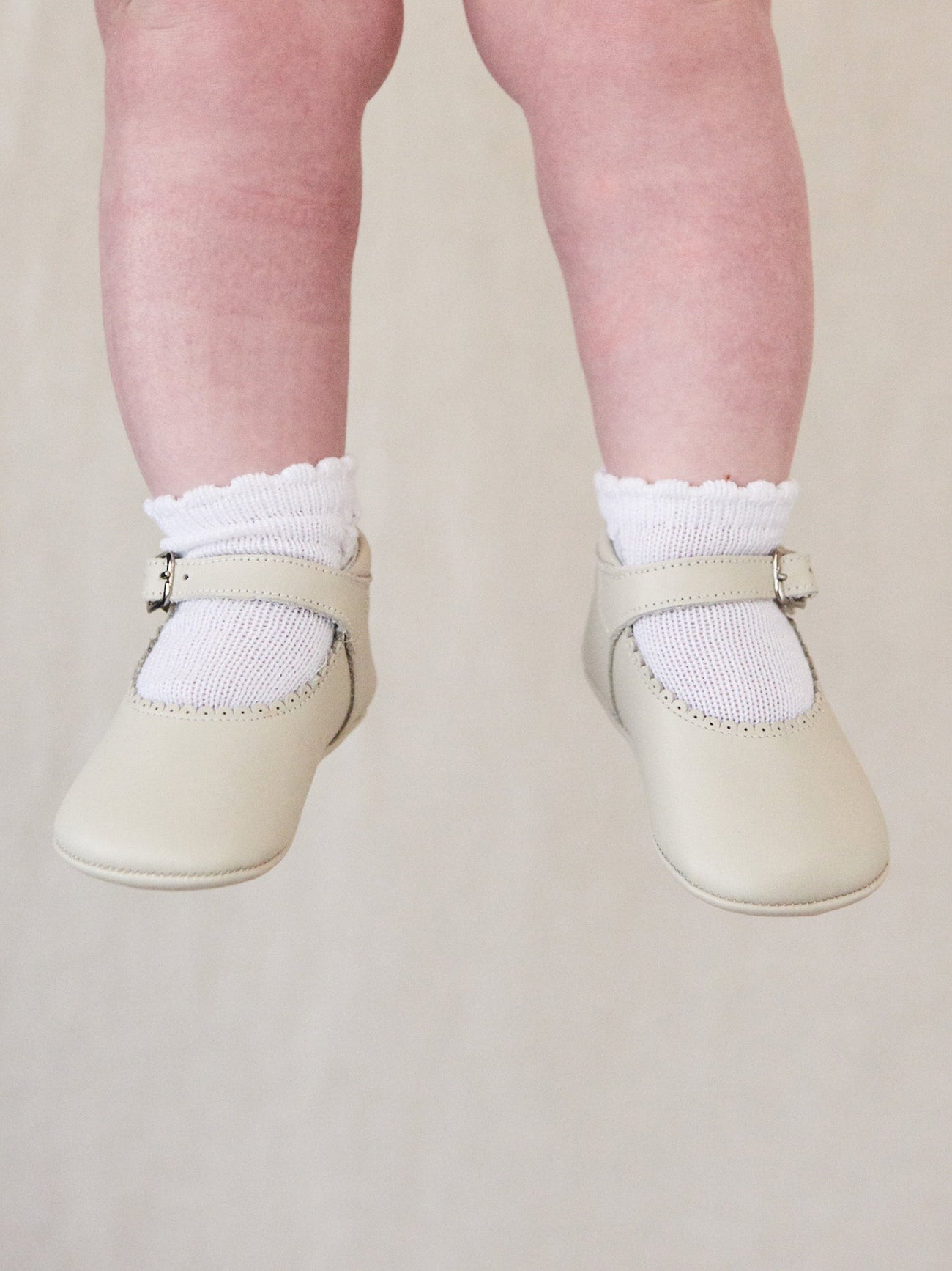 Ivory Leather Baby Mary Jane Shoes