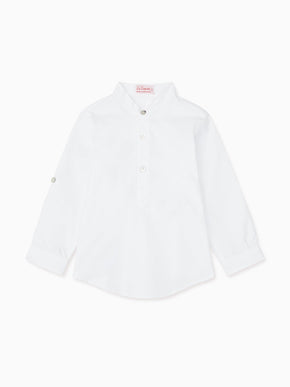 White Jazmin Linen Mix Boy Shirt