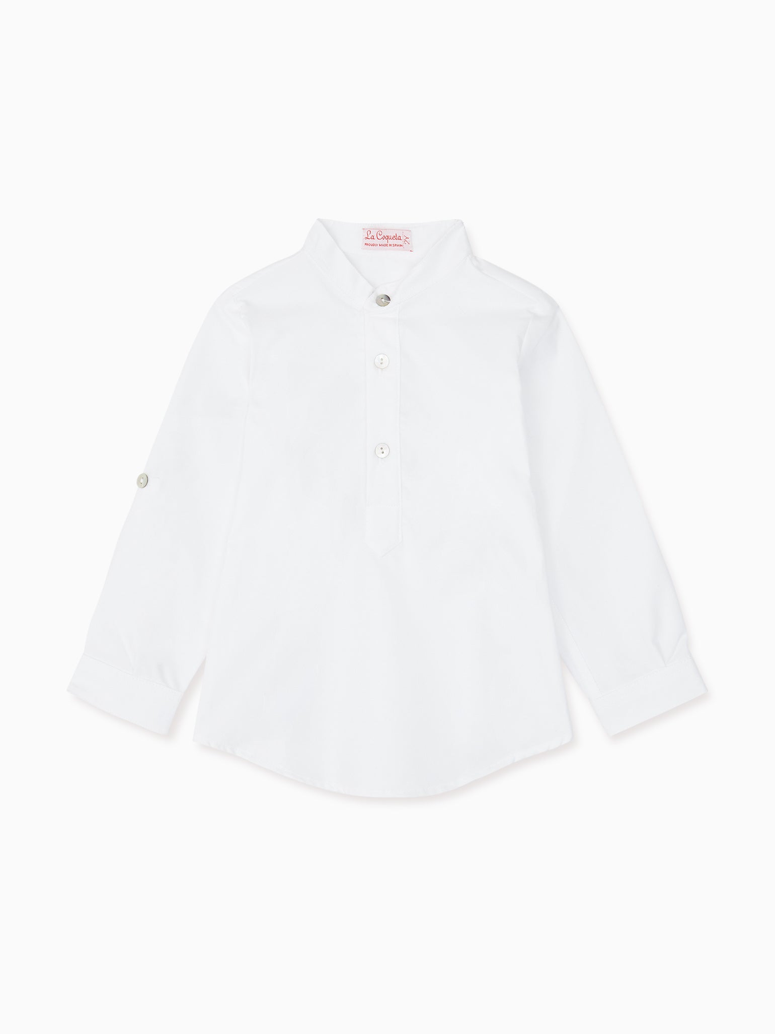 White Jazmin Cotton Long Sleeve Boy Shirt