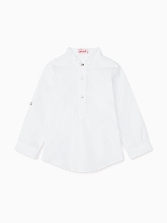 White Jazmin Cotton Long Sleeve Boy Shirt