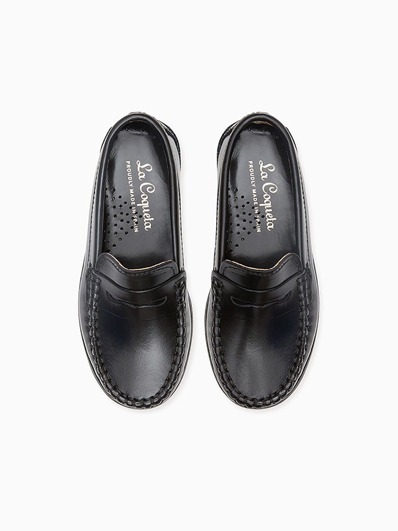 Black Leather Boy Castellanos Loafer Shoes