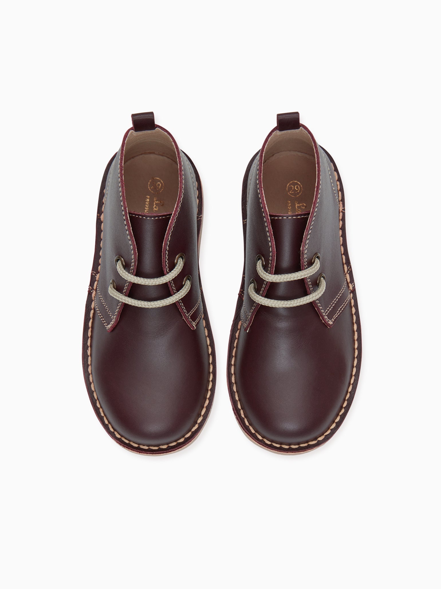 Burgundy Leather Kids Desert Boots Comfort Style for your kid