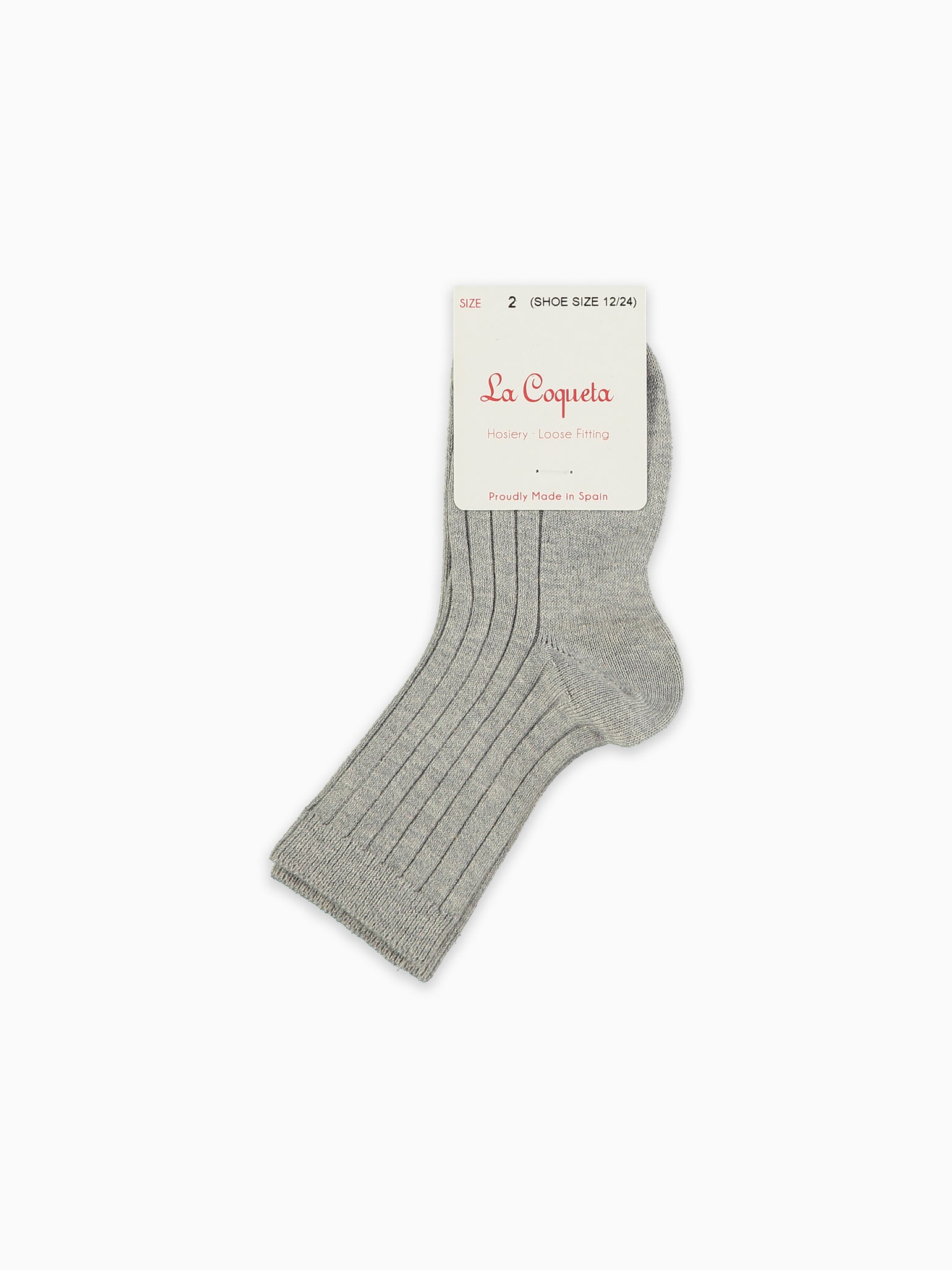 Light Grey Melange Ribbed Short Kids Socks