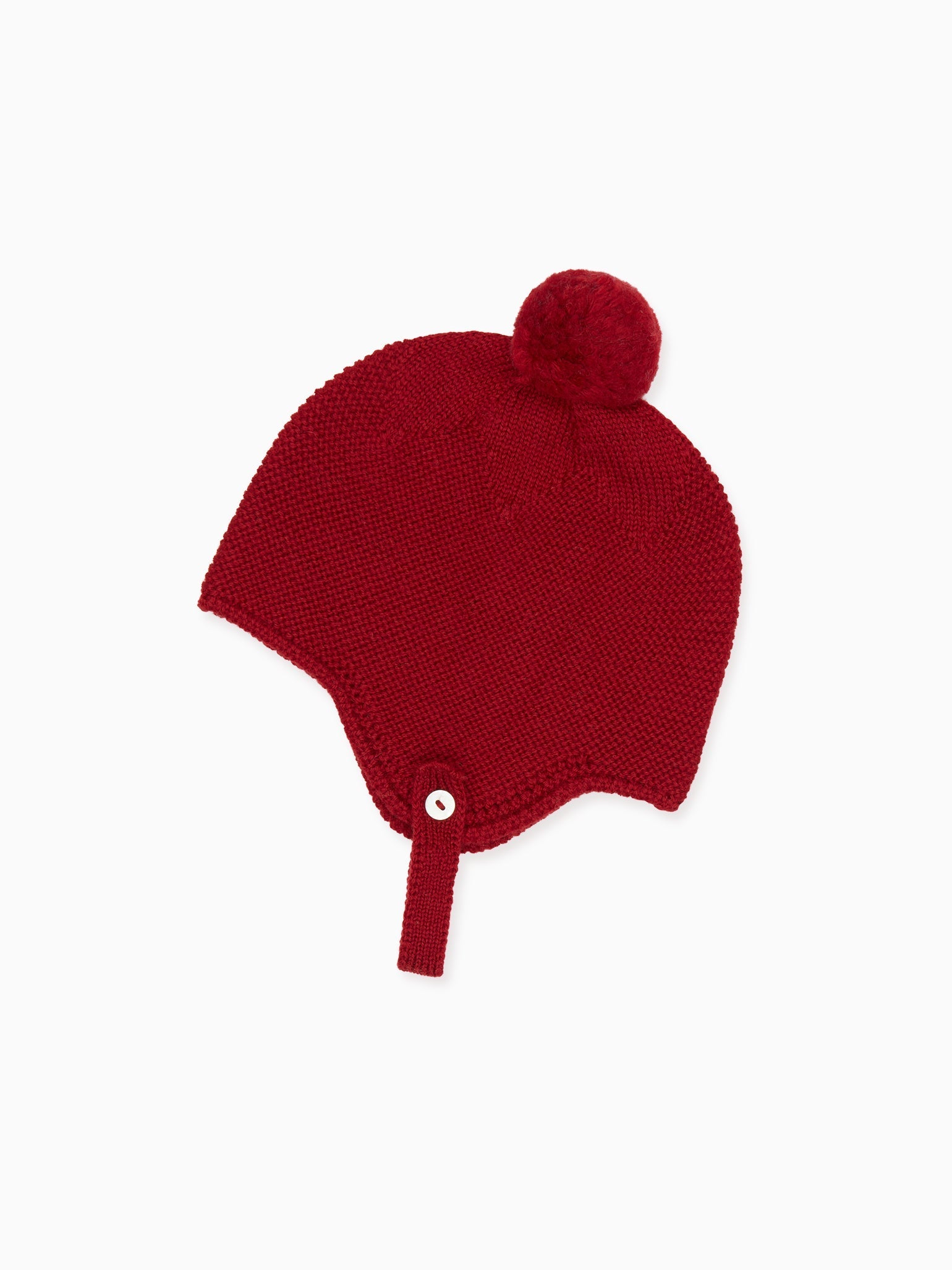 Burgundy Renta Merino Baby Bonnet