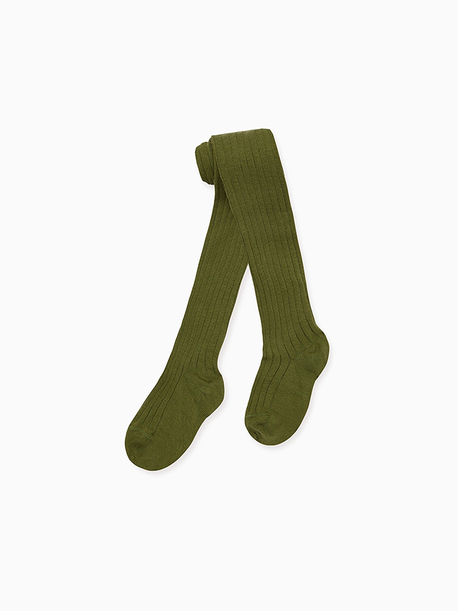 Olive Green Ribbed Kids Tights Green Tights for Kids in Soft