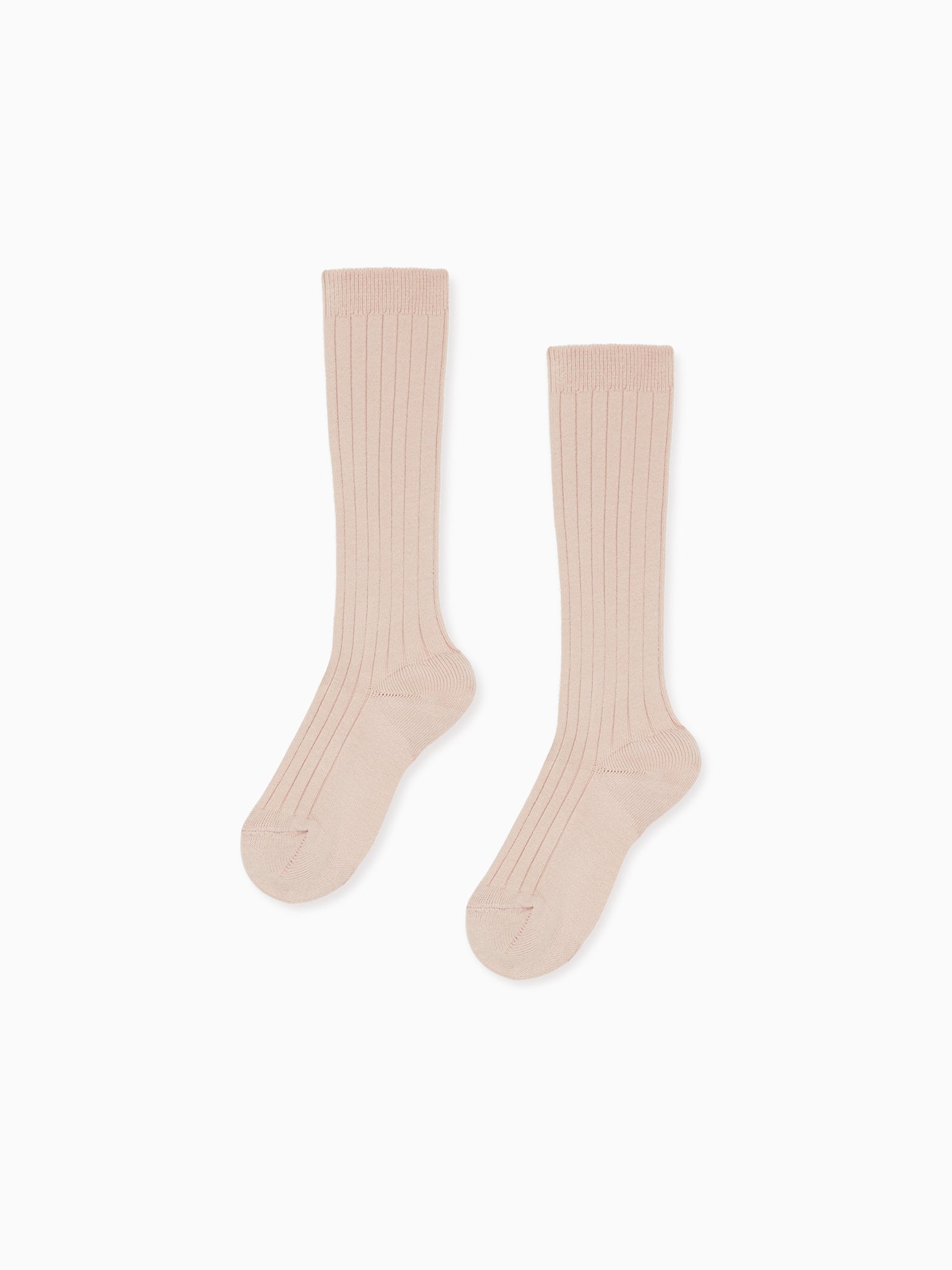 Pale Pink Ribbed Knee High Girl Socks – La Coqueta Kids