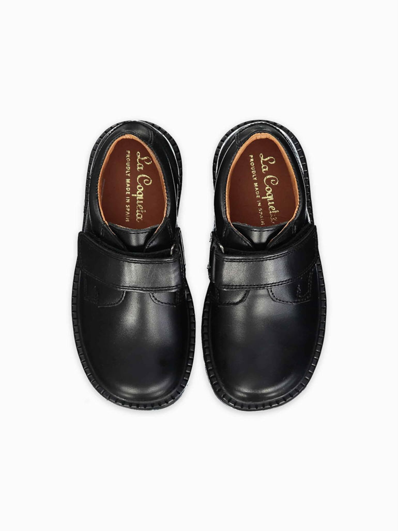 Black Leather Boy Classic School Shoes La Coqueta Kids UK