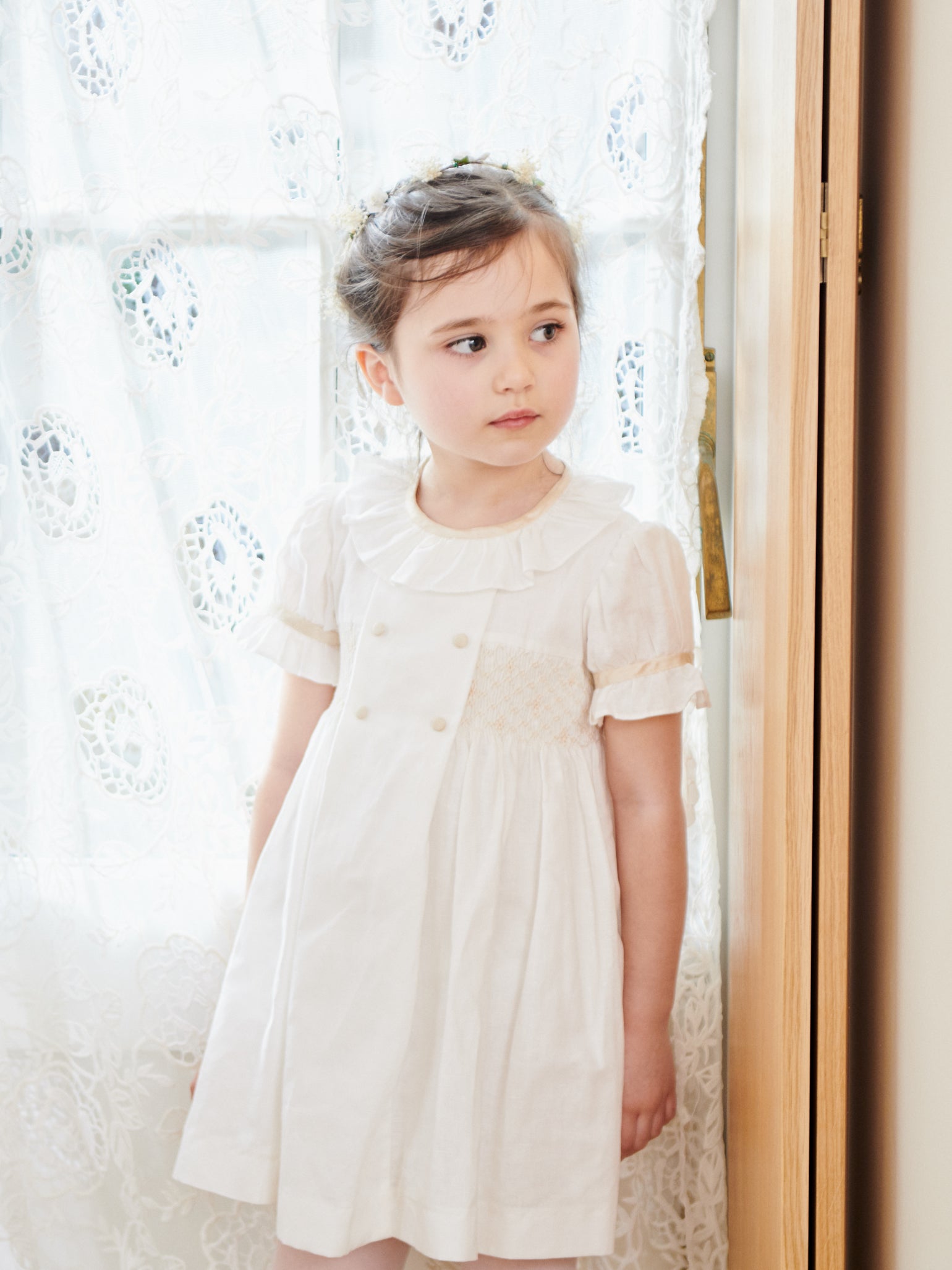 Ivory Santina Smock Ceremony Girl Dress