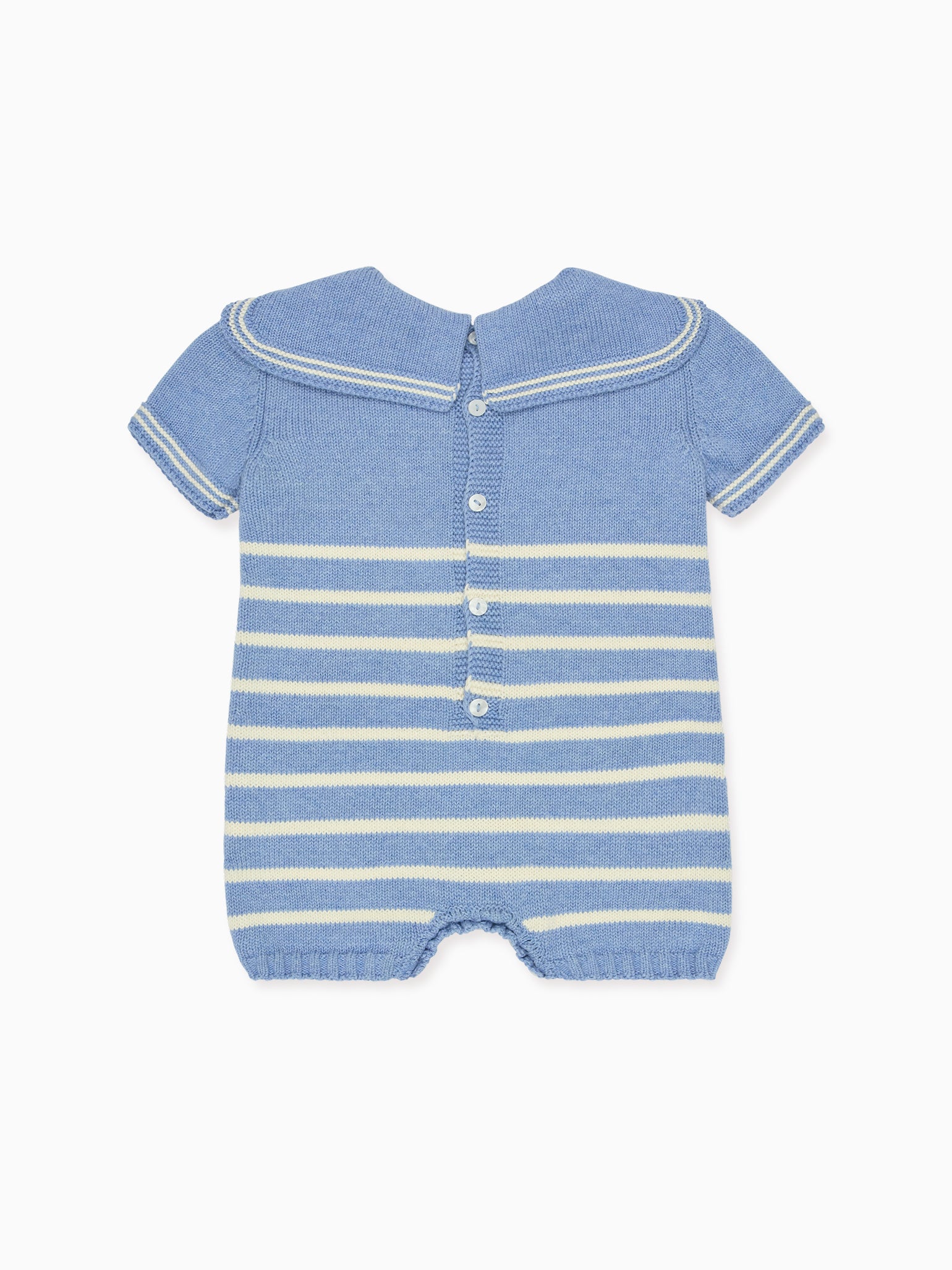 Blue Adrin Cotton Baby Knitted Playsuit