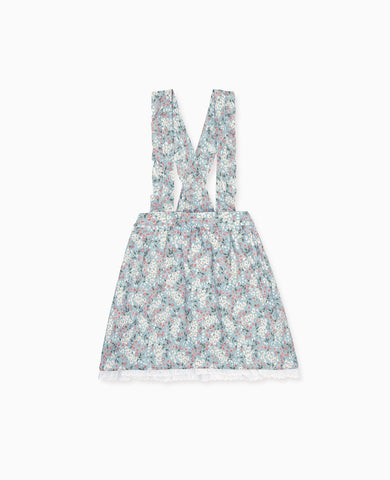 Light Blue Floral Agata Girl Cotton Skirt