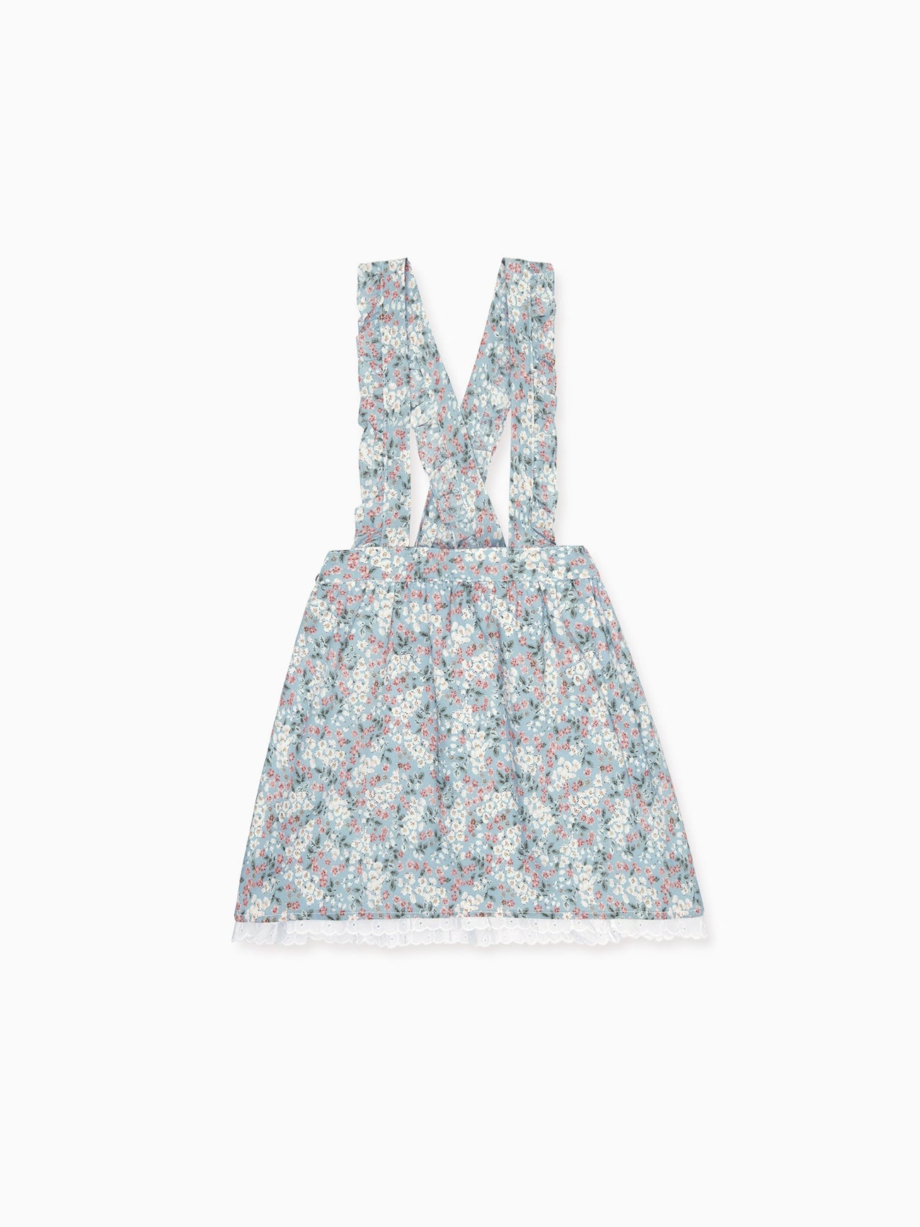 Light Blue Floral Agata Girl Cotton Skirt