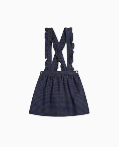 Blue Check Agata Girl Pinafore Skirt