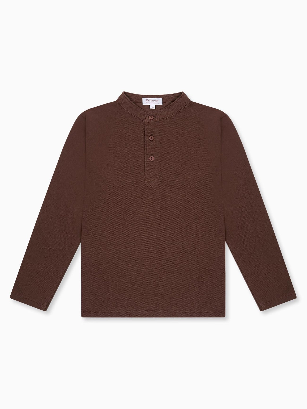 Chocolate Alcomo Long Sleeve Boy Polo Shirt
