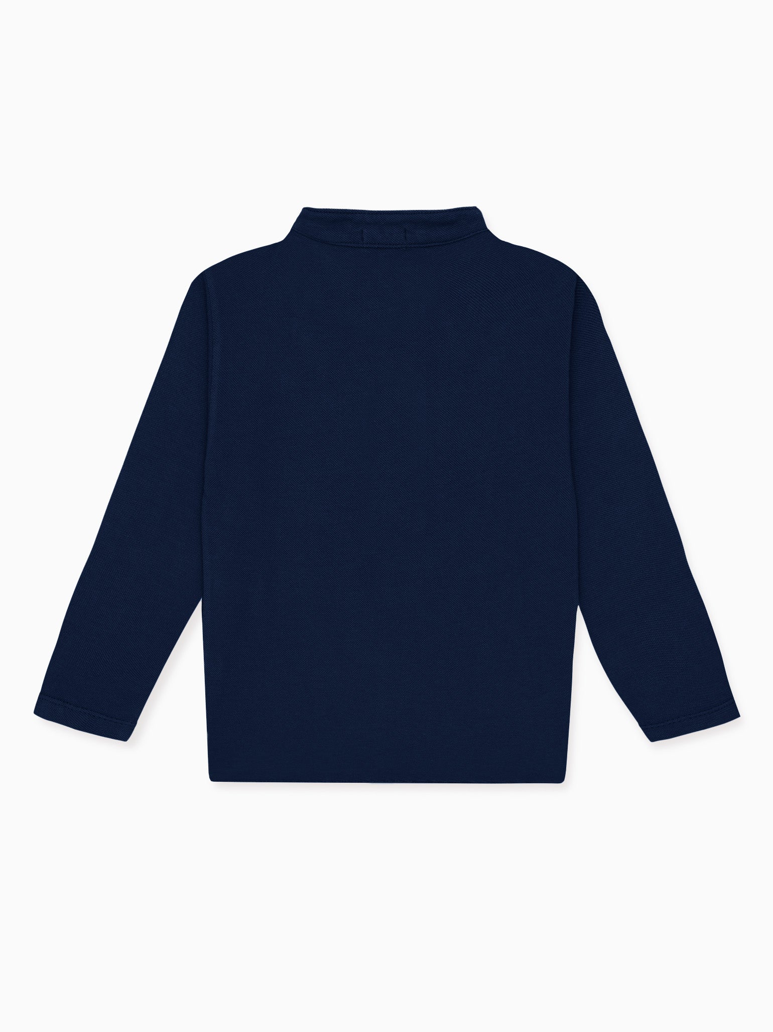 Navy Alcomo Long Sleeve Boy Polo Shirt