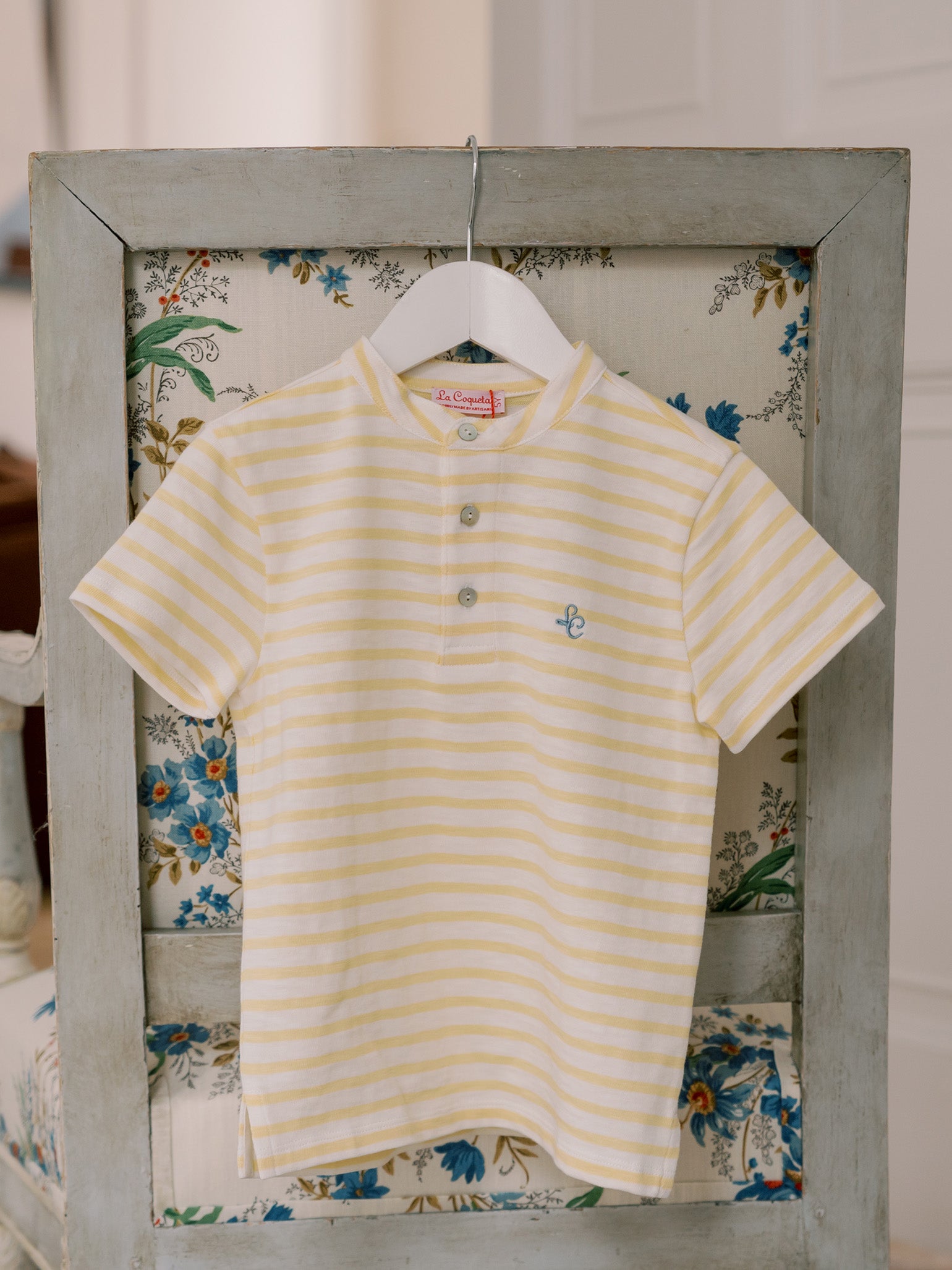 Mustard Stripe Alcon Boy Polo Shirt