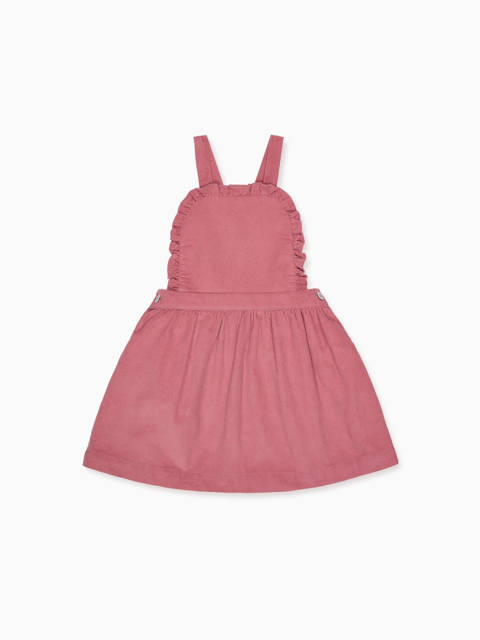 Dark Pink Alexa Corduroy Girl Pinafore Skirt