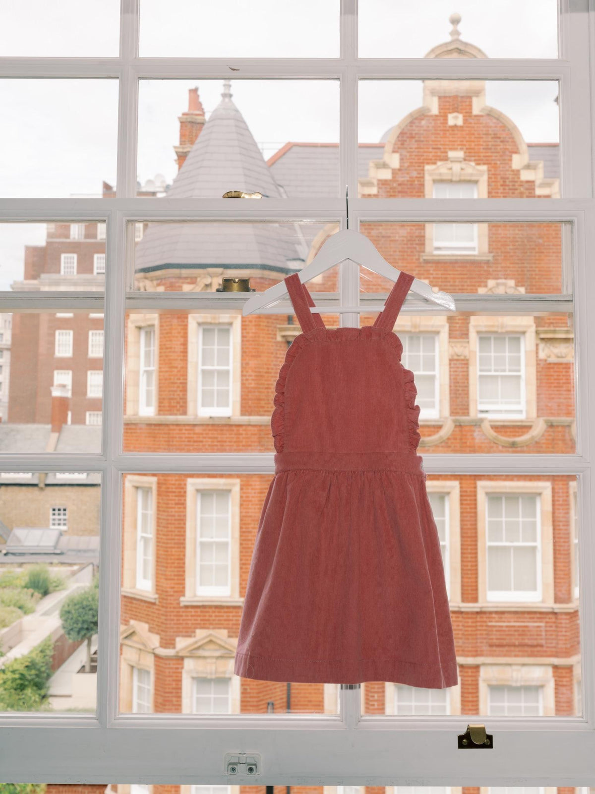 Dark Pink Alexa Corduroy Girl Pinafore Skirt
