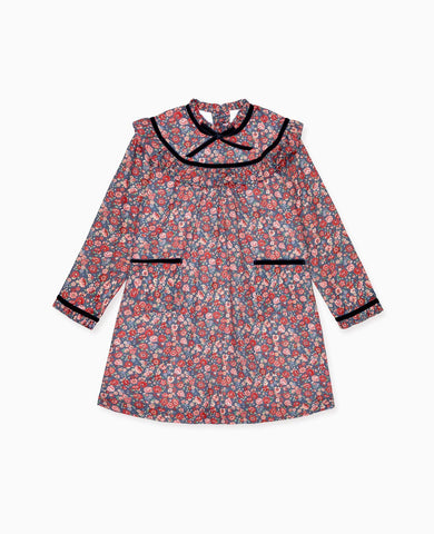 Navy Floral Alita Girl Empire Dress