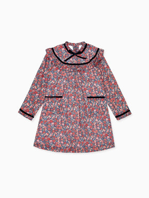 Navy Floral Alita Girl Empire Dress