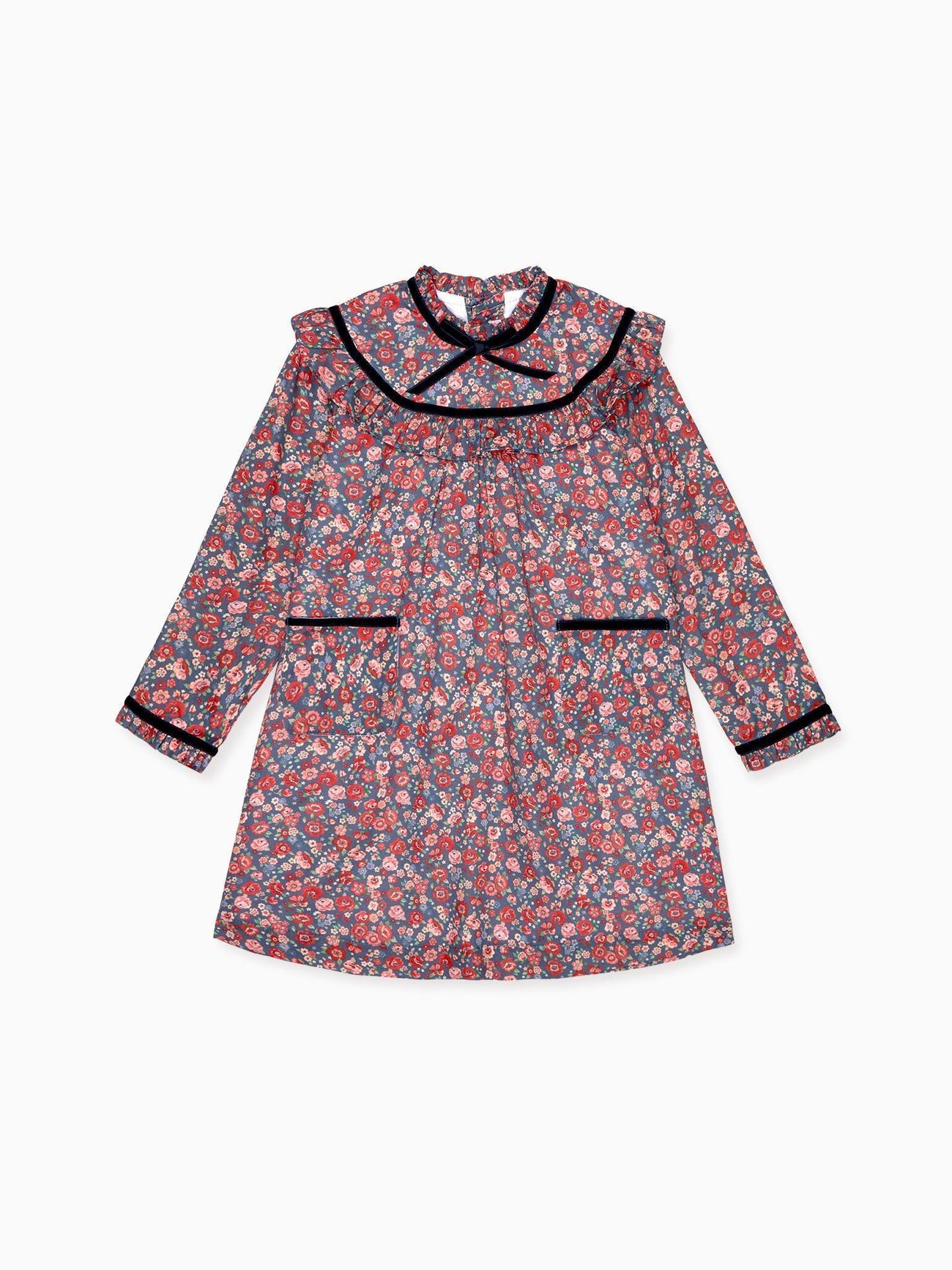 Navy Floral Alita Girl Empire Dress