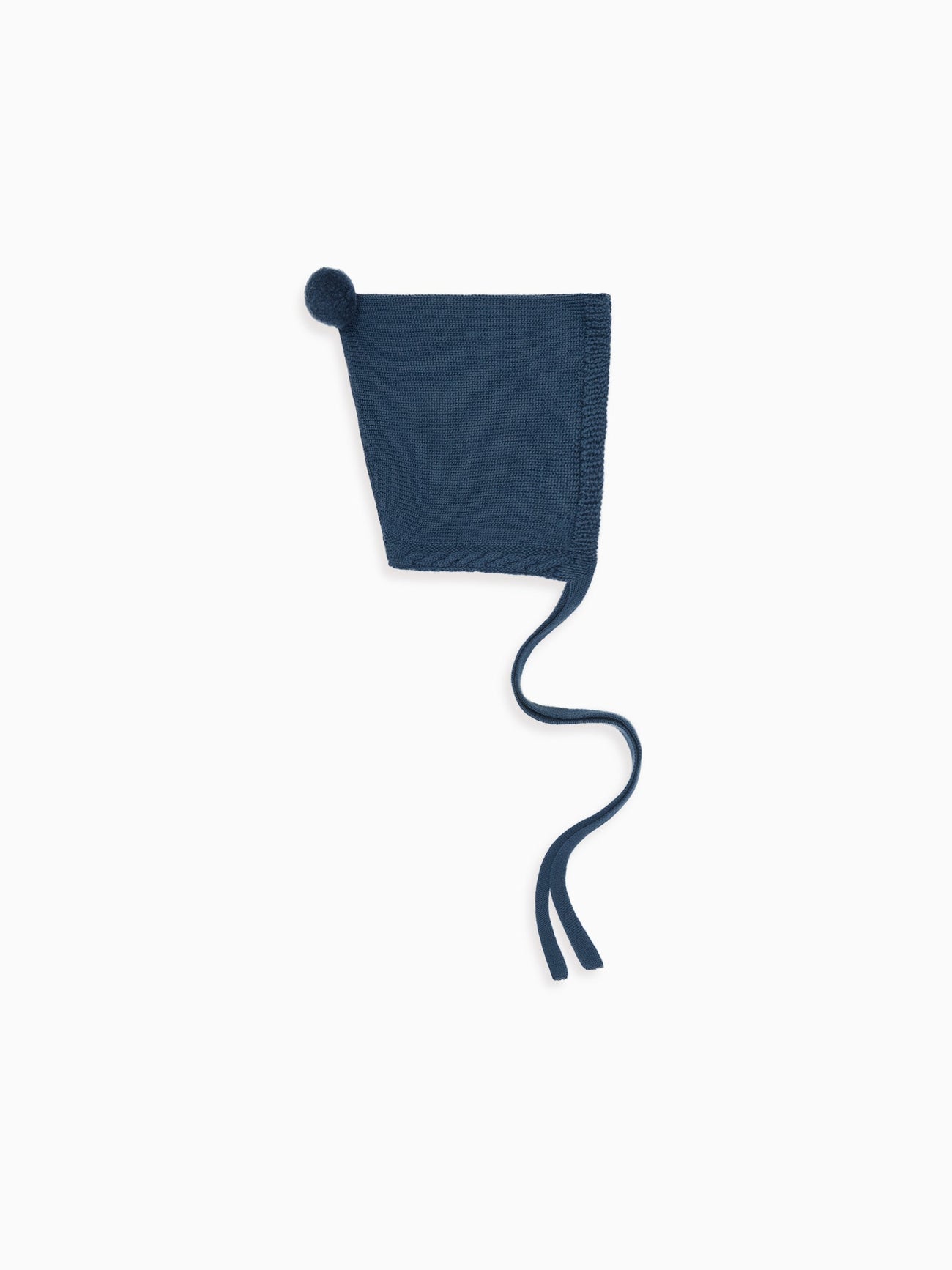 Soft Denim Melange Alma Merino Baby Knitted Bonnet