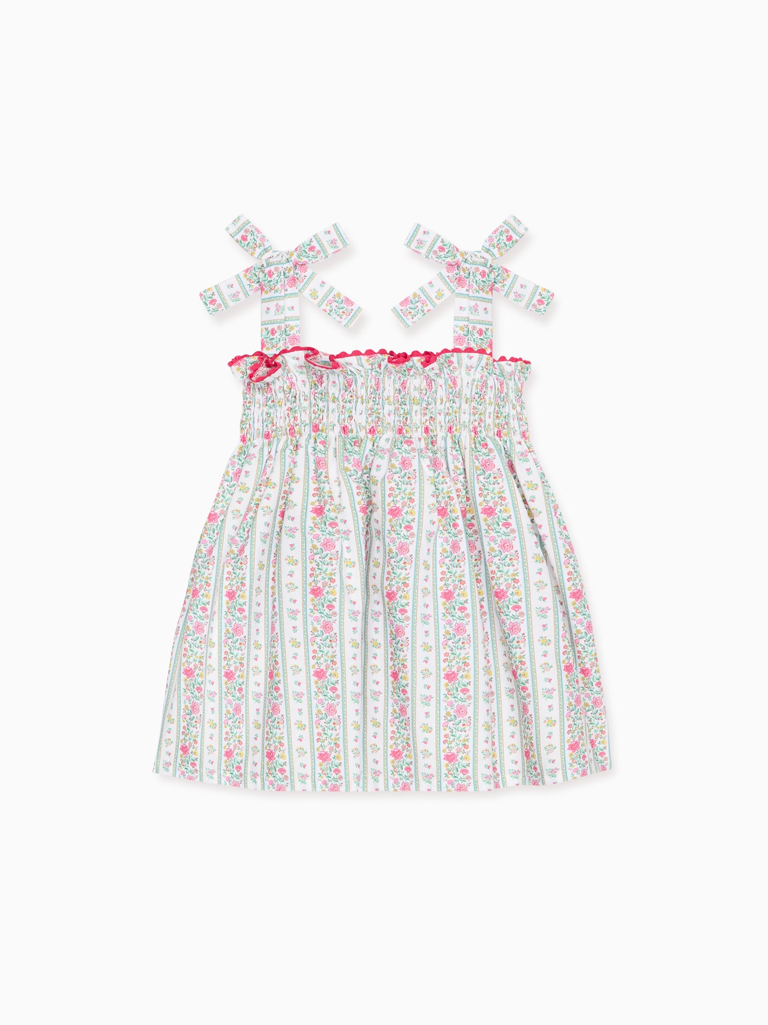 Fuchsia Pink Floral Stripe Ana Girl Top