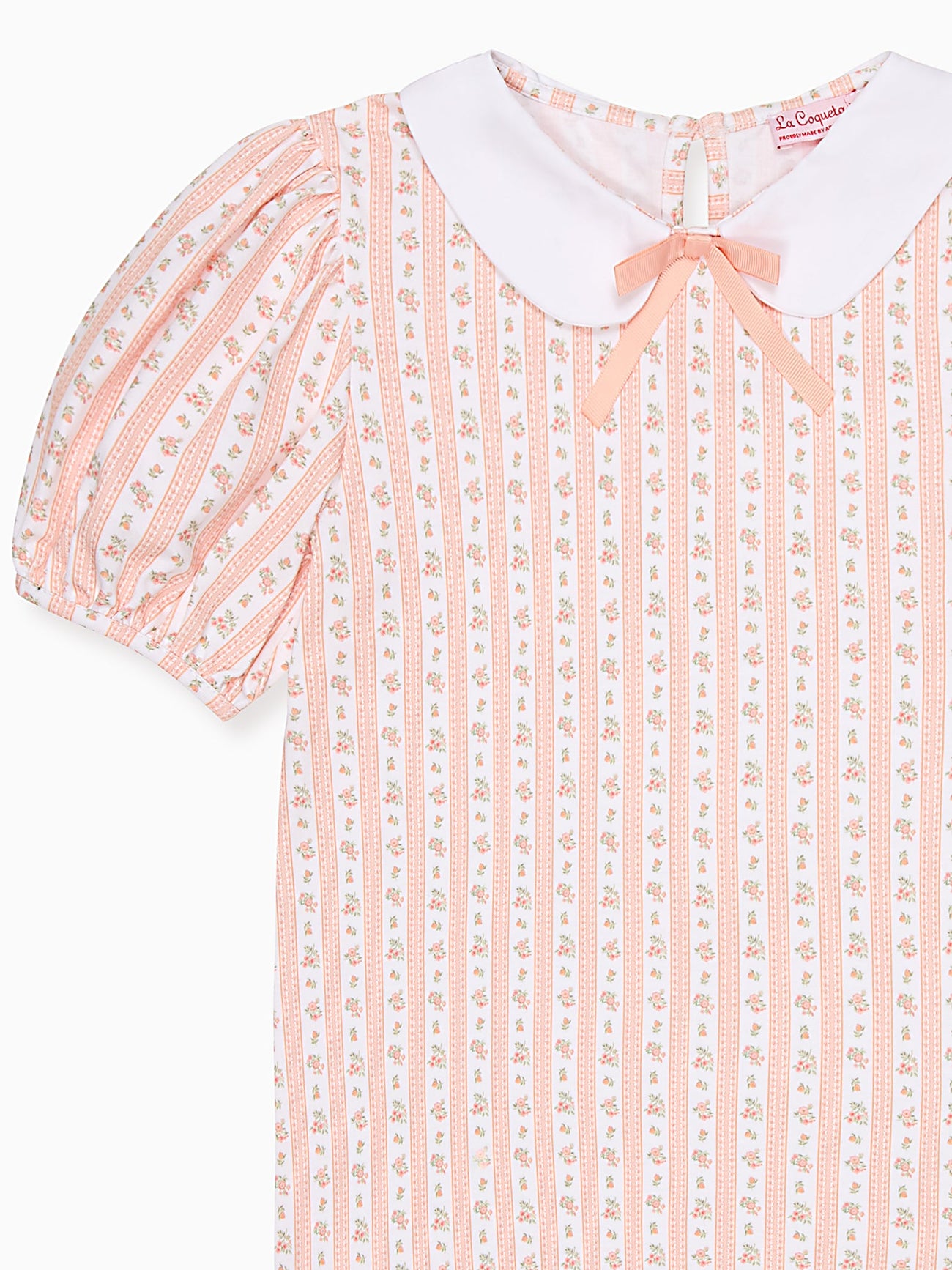 Pink Floral Stripe Anabelle Girl Top