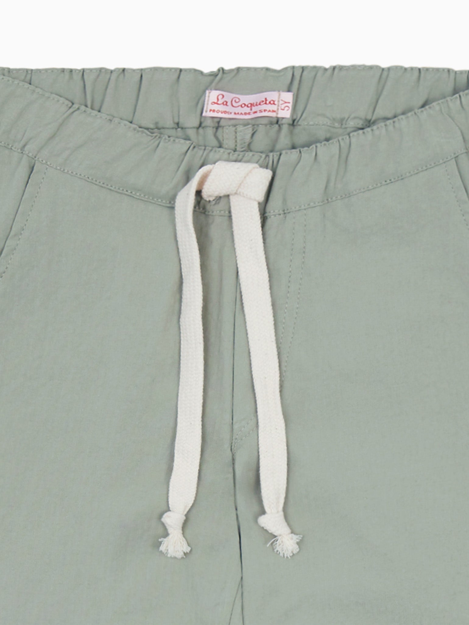 Sage Green Andreas Boy Cotton Trousers
