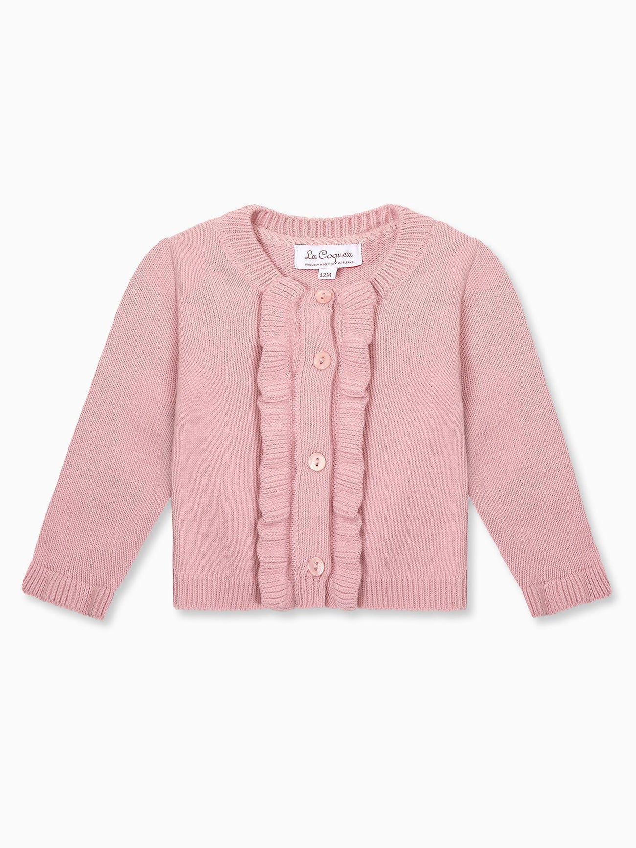 Dusty Pink Angela Merino Baby Girl Cardigan