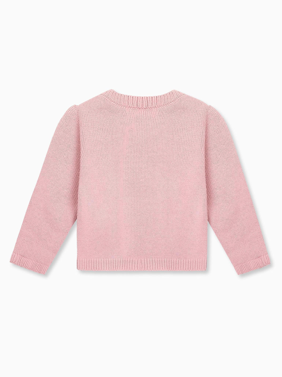Dusty Pink Angela Merino Baby Girl Cardigan