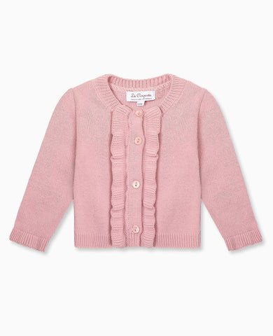 Dusty Pink Angela Merino Baby Girl Cardigan