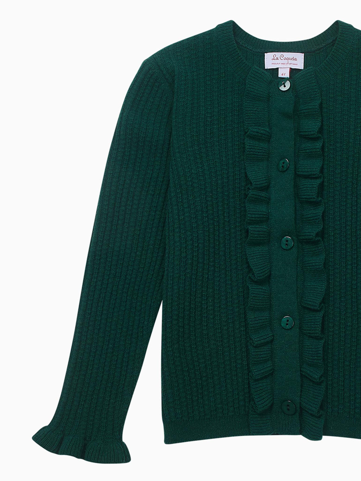Bottle Green Angela Merino Girl Cardigan