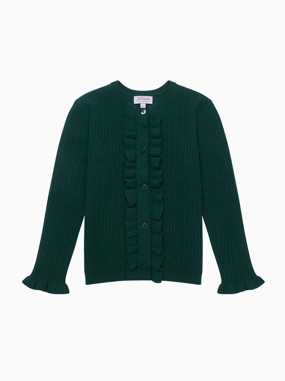 Bottle Green Angela Merino Girl Cardigan