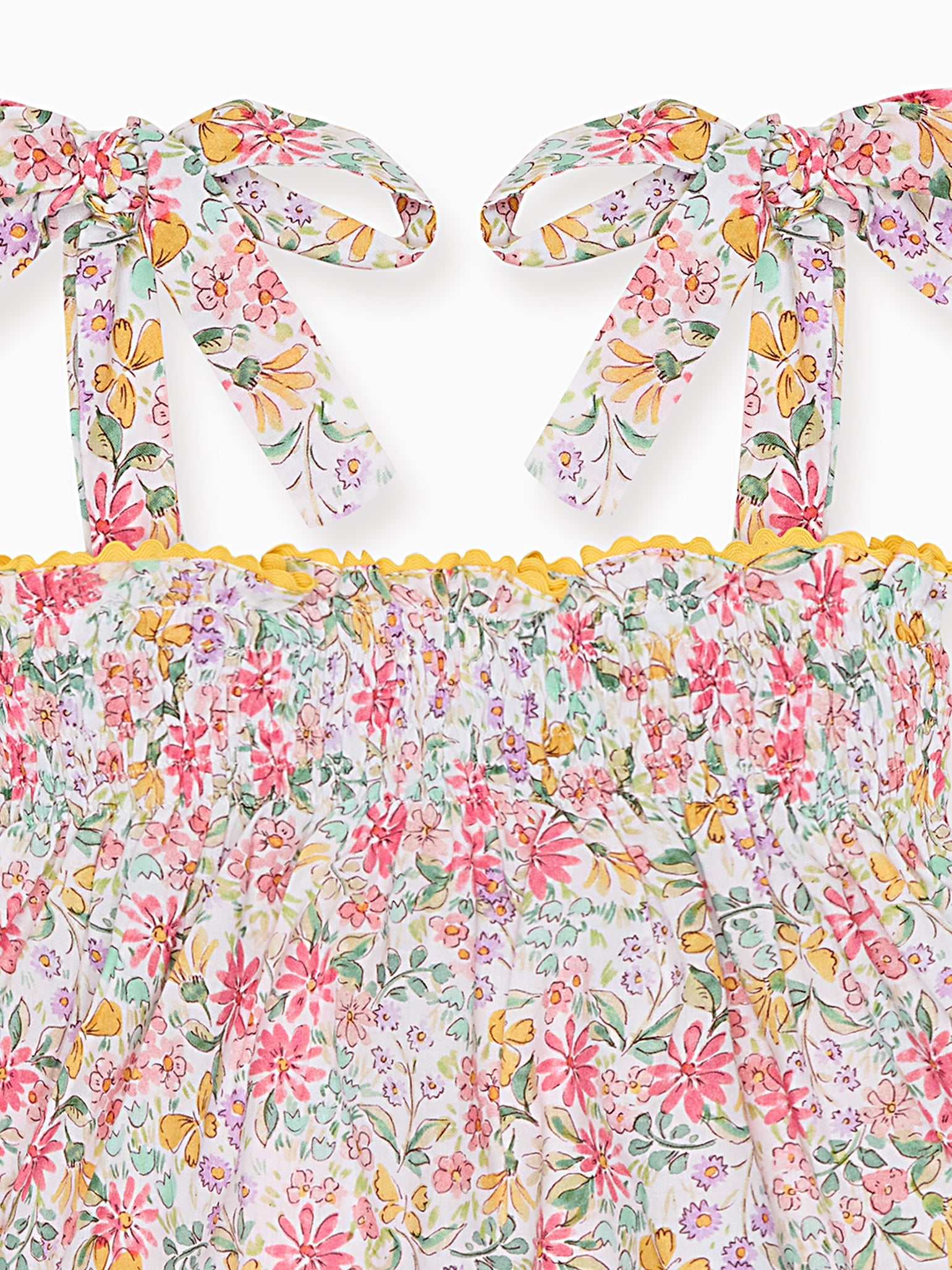 Pink Floral Ana Smocked Girl Top