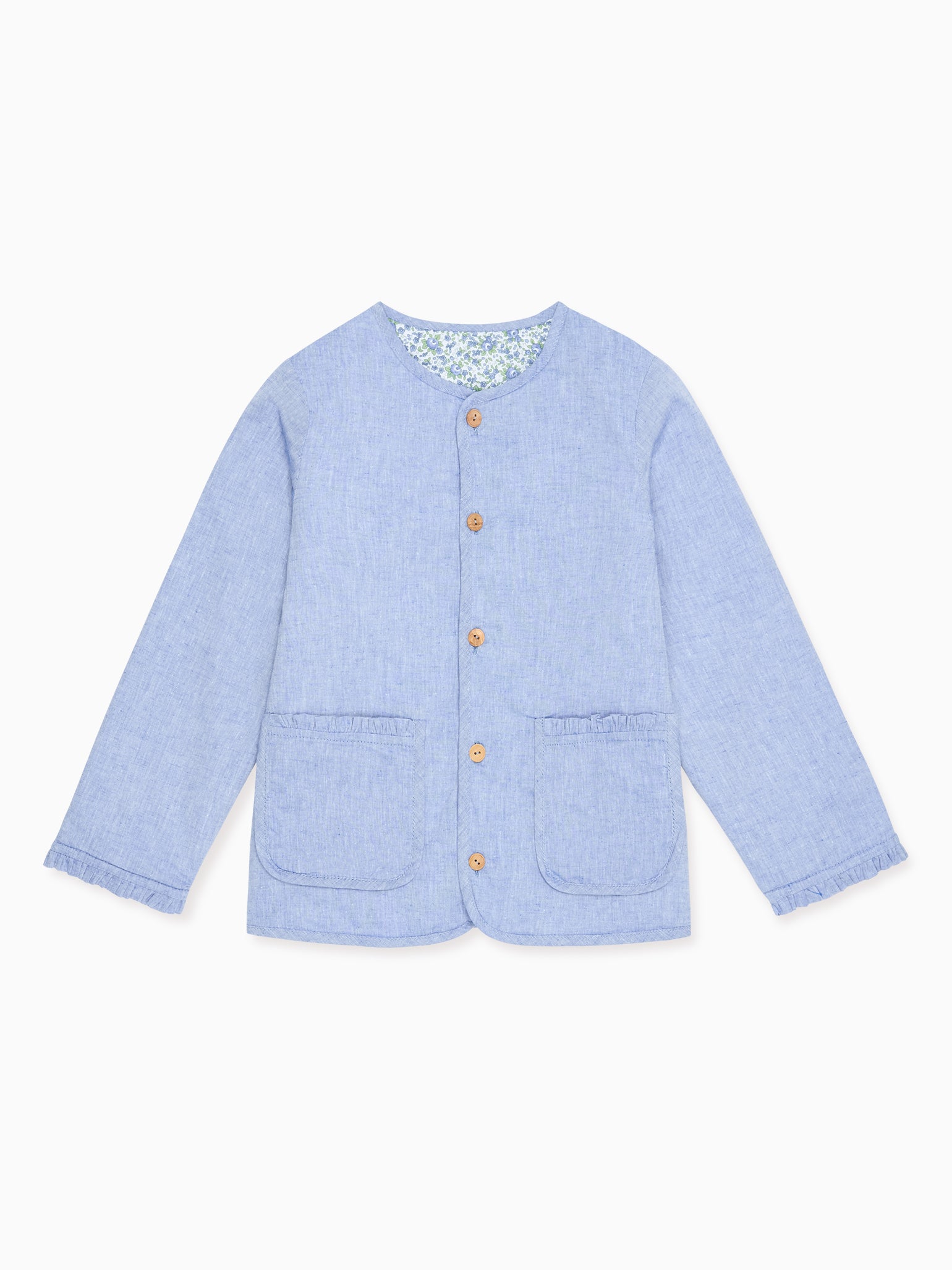Blue Floral Reversible Anneliese Girl Jacket