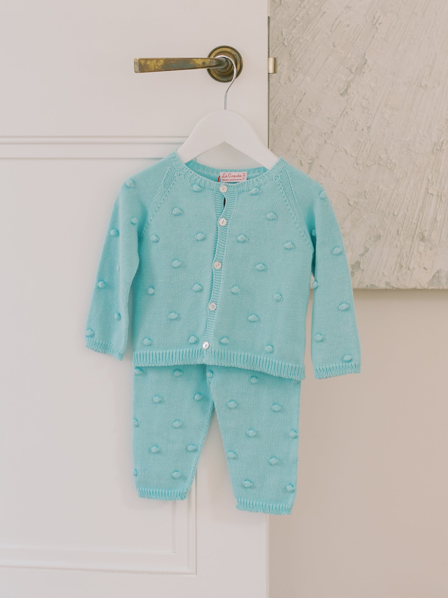 Aqua Ramas Cotton Knitted Baby Set