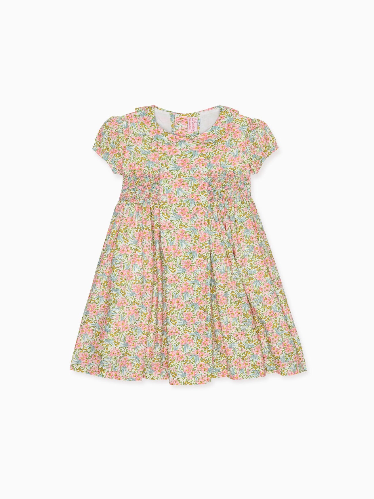 Pink Floral Arcadia Girl Liberty Hand-Smocked Dress