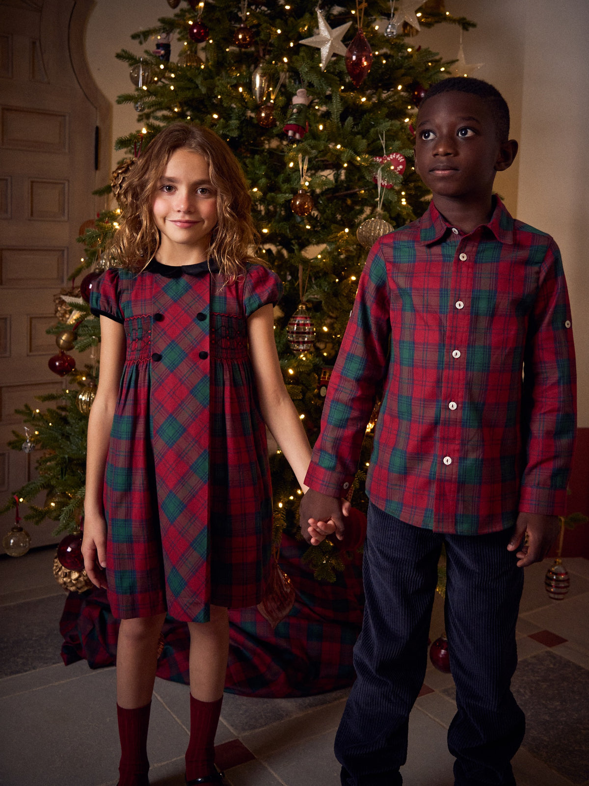Green Tartan Arcadia Girl Hand-Smocked Dress