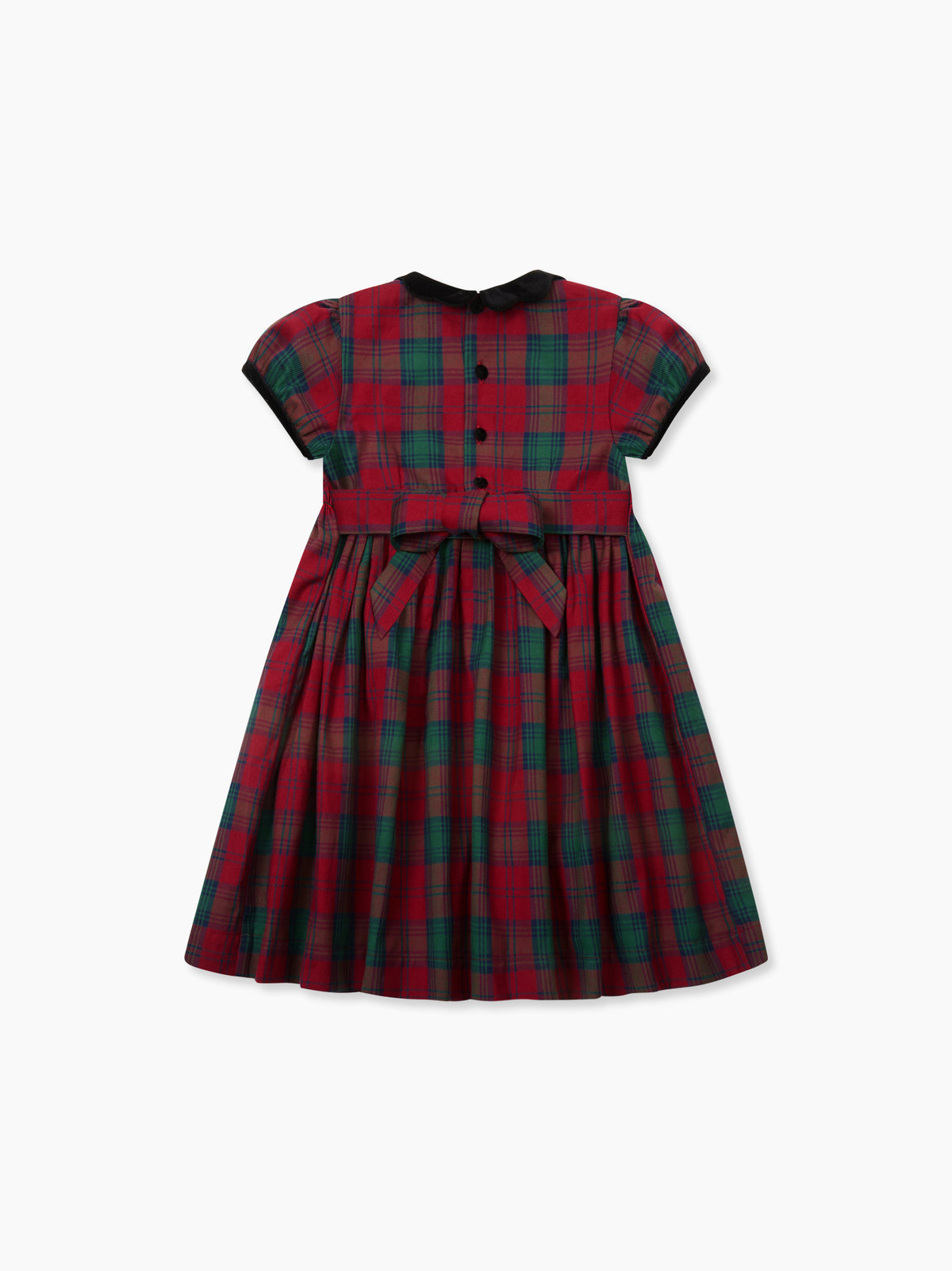 Green Tartan Arcadia Girl Hand-Smocked Dress