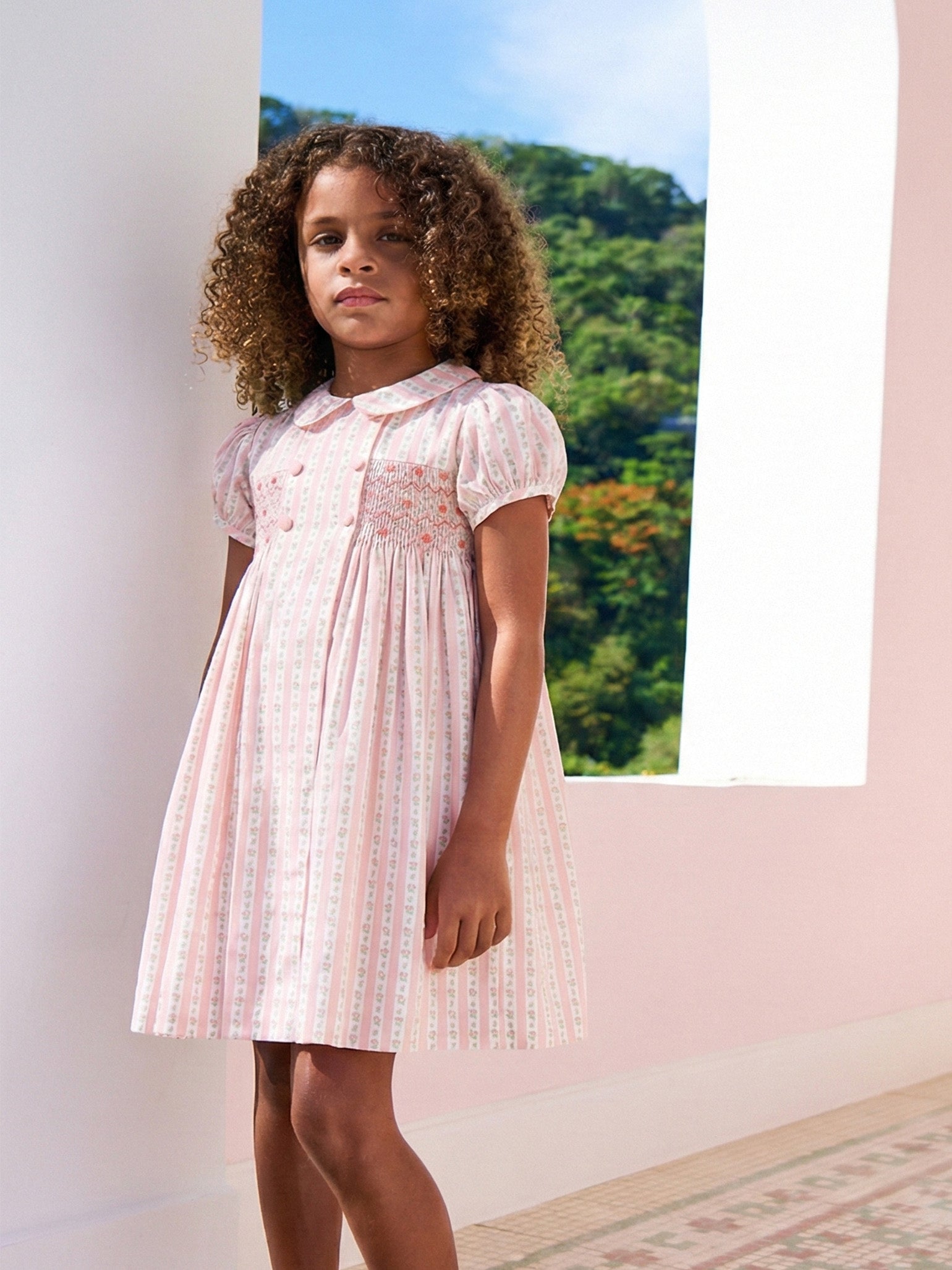 Caramel Gingham Ocra Girl Empire Dress | La Coqueta UK – La